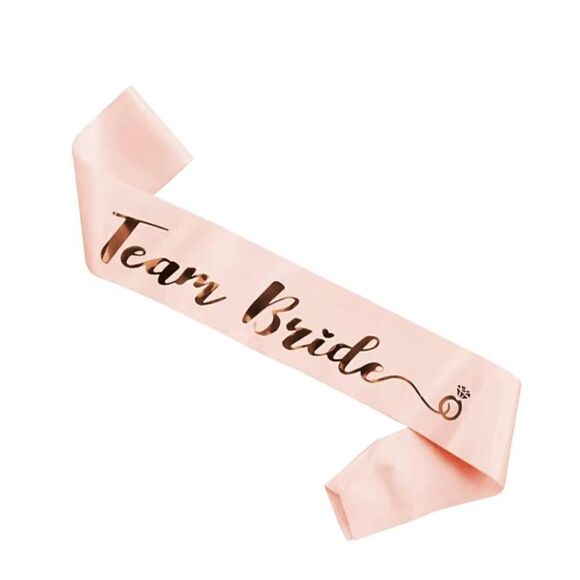 BACHELORETTE SASHES - Pink White + Gold. Set of 7. NWT - Picture 2 of 6